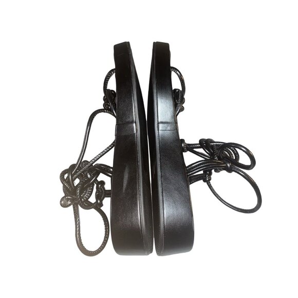 NWT Torrid Tie Ankle Strappy Flatform Sandals Black Size 8.5 Extra Wide Width - Picture 7 of 12